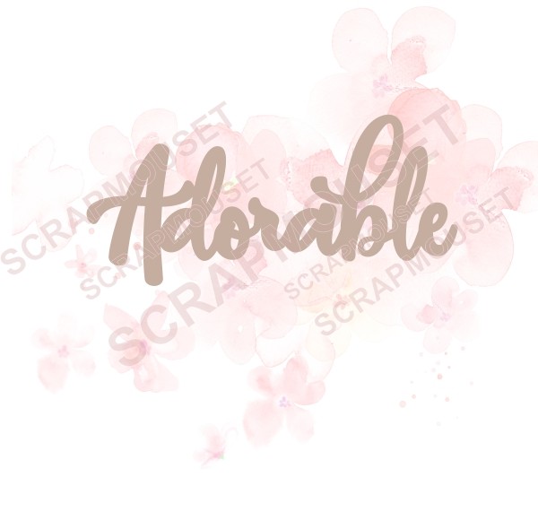 Mot Adorable en carton bois SCRAPMOUSET