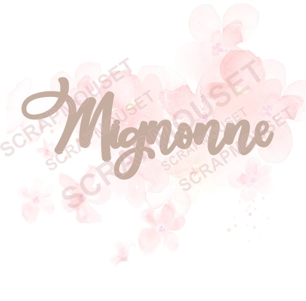 Mot Mignonne en carton bois SCRAPMOUSET