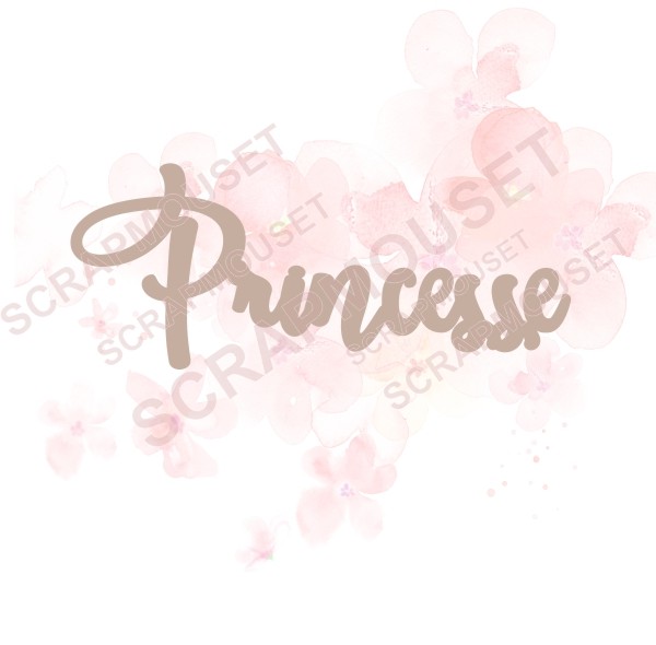 Mot Princesse en carton bois SCRAPMOUSET