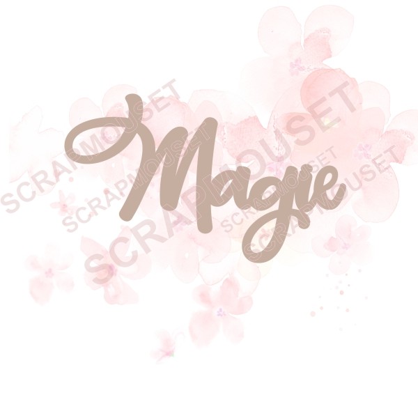 Mot Magie en carton bois SCRAPMOUSET