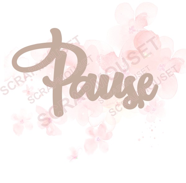 Mot Pause en carton bois SCRAPMOUSET