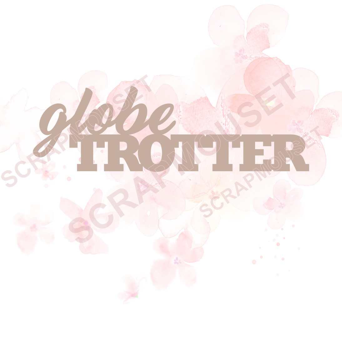Mot Globe trotter en carton bois SCRAPMOUSET