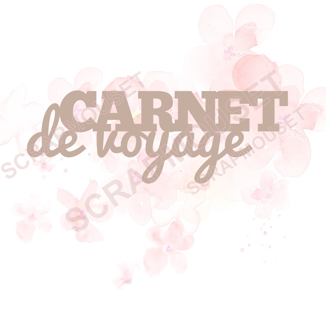 Mot Carnet de voyage en carton bois SCRAPMOUSET