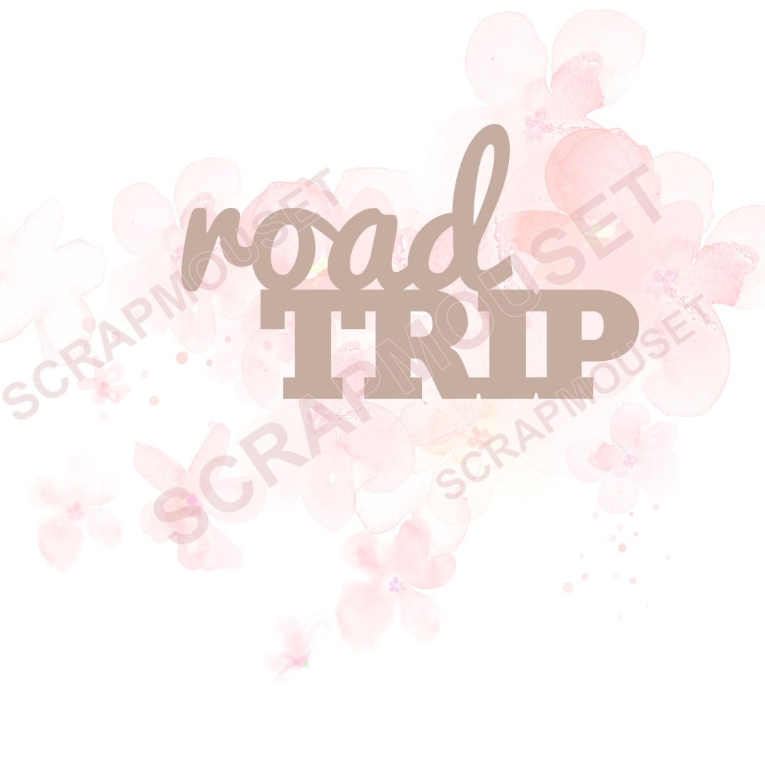 Mot Road trip en carton bois SCRAPMOUSET