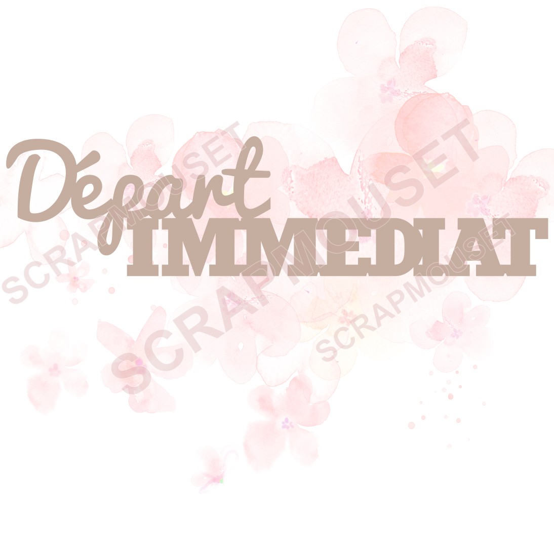 Mot Départ immédiat en carton bois SCRAPMOUSET
