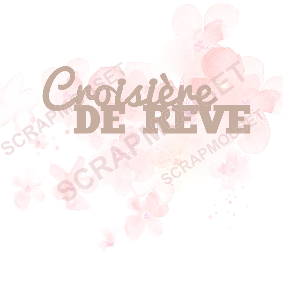 Mot Croisière de rêve en carton bois SCRAPMOUSET