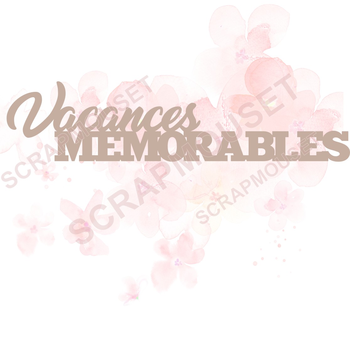 Mot Vacances mémorables en carton bois SCRAPMOUSET