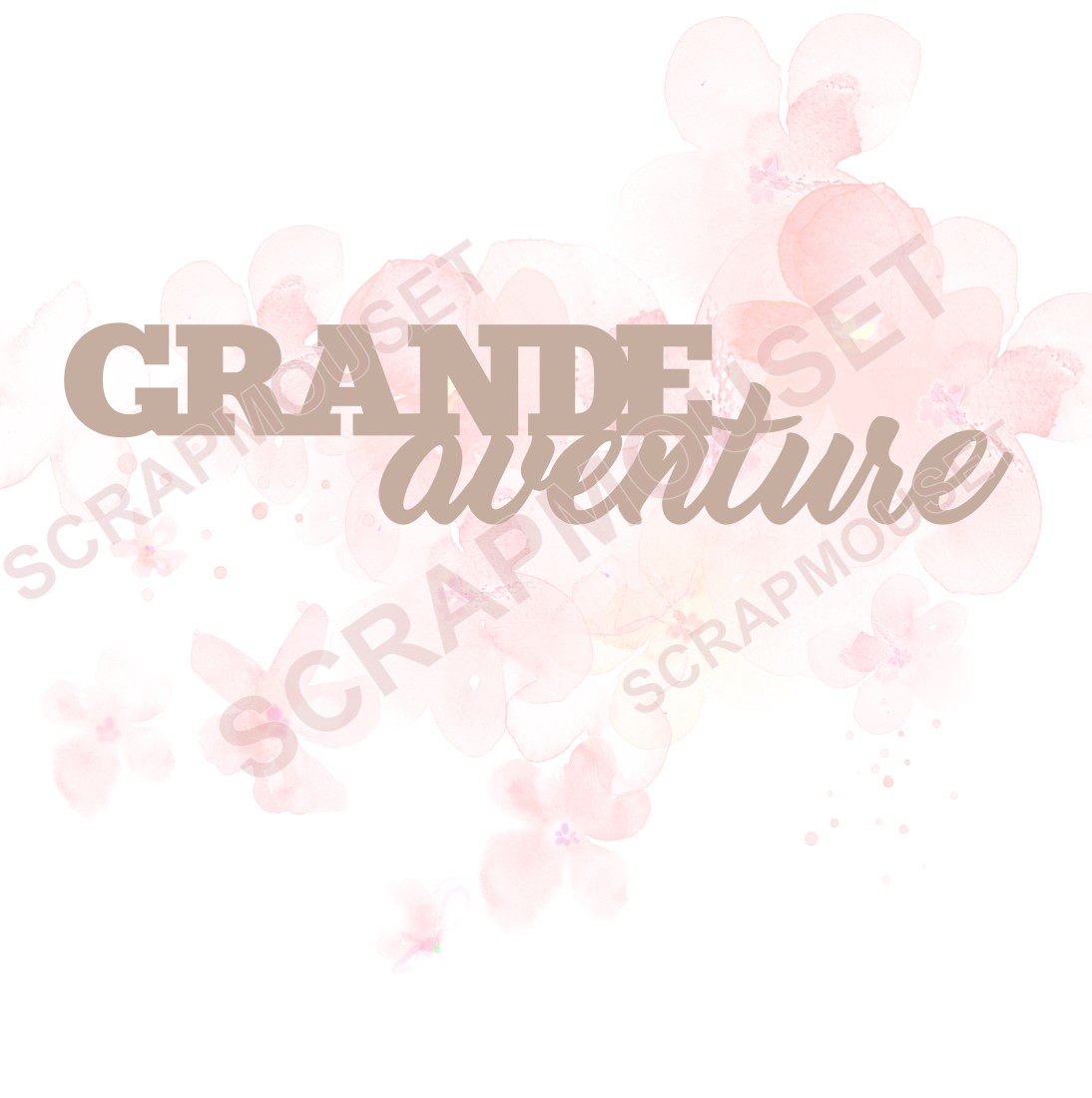 Mot Grande aventure en carton bois SCRAPMOUSET