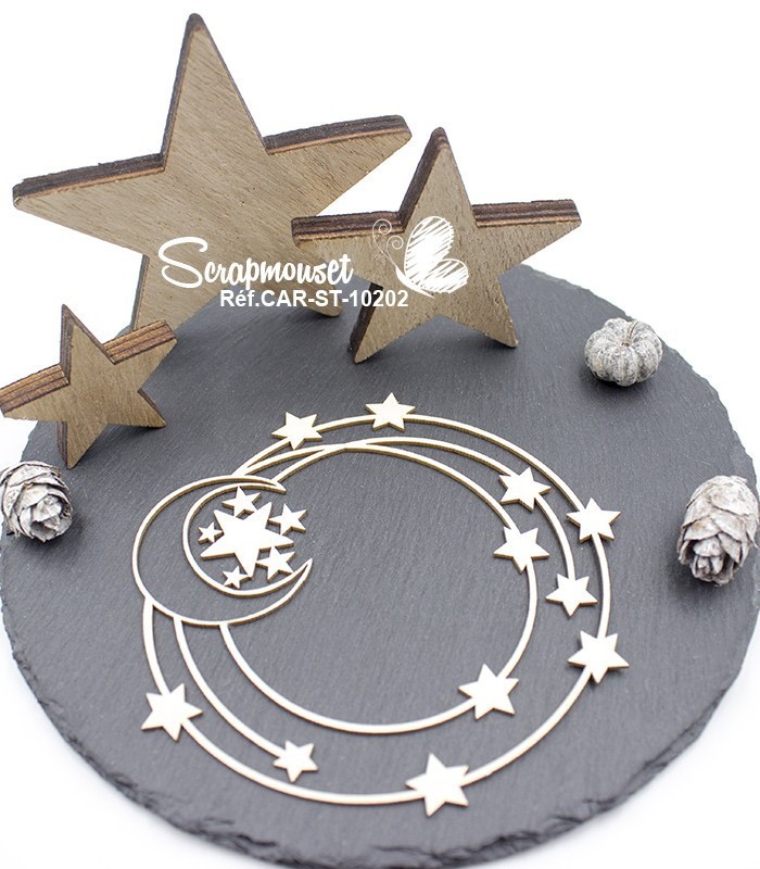 Embellissement cadre Nuit étoilée SCRAPMOUSET