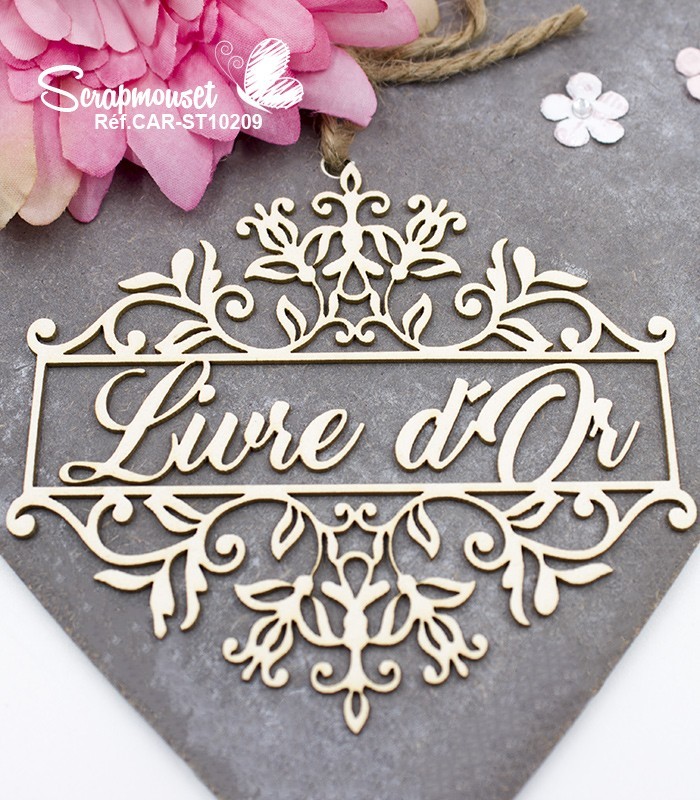 Embellissement floral Titre Livre d'or SCRAPMOUSET