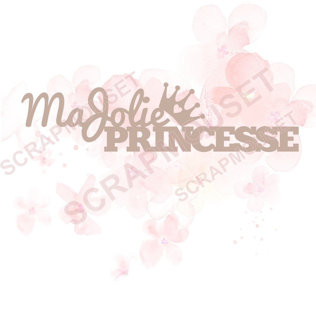Mot Ma jolie Princesse en carton bois SCRAPMOUSET