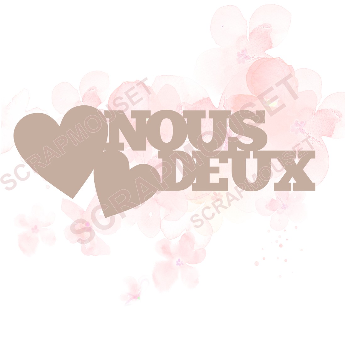 Mot Nous deux en carton bois SCRAPMOUSET