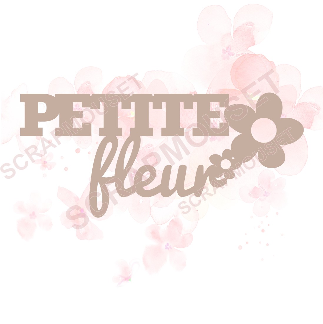 Mot Petite fleur en carton bois SCRAPMOUSET