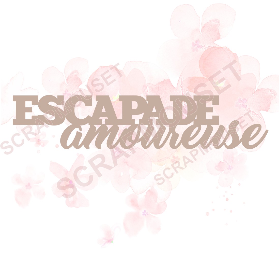 Mot Escapade amoureuse en carton bois SCRAPMOUSET