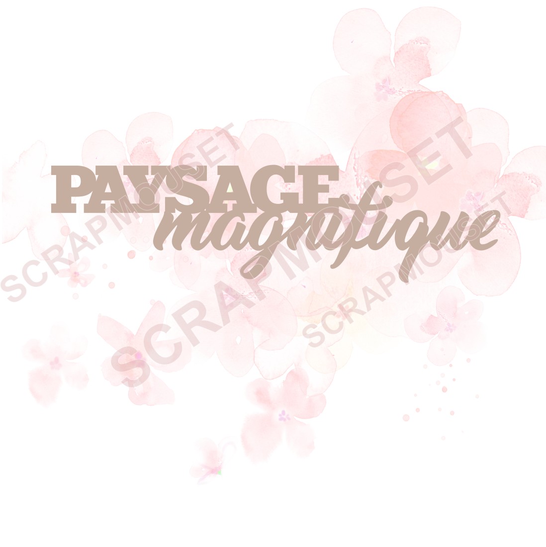 Mot Paysage magnifique en carton bois SCRAPMOUSET