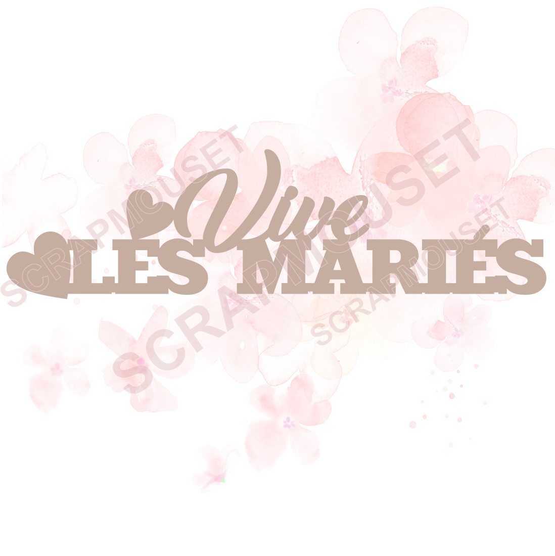 Mot Vive les mariés en carton bois SCRAPMOUSET