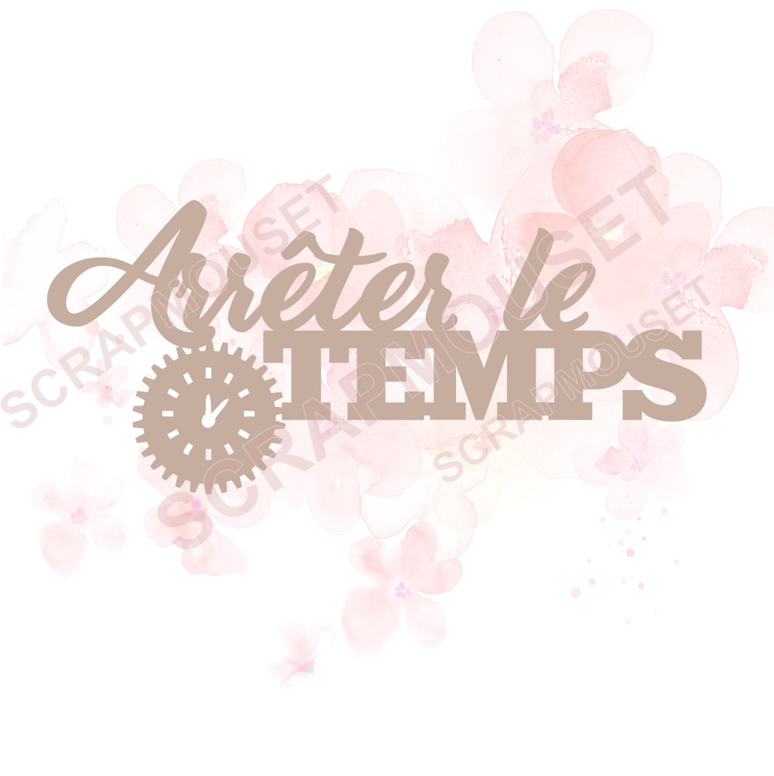 Mot Arrêter le temps en carton bois SCRAPMOUSET