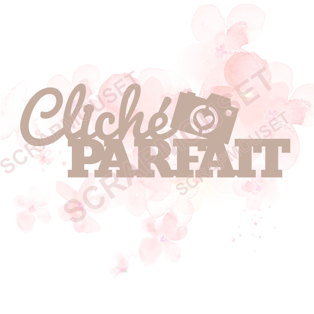 Mot Cliché parfait en carton bois SCRAPMOUSET