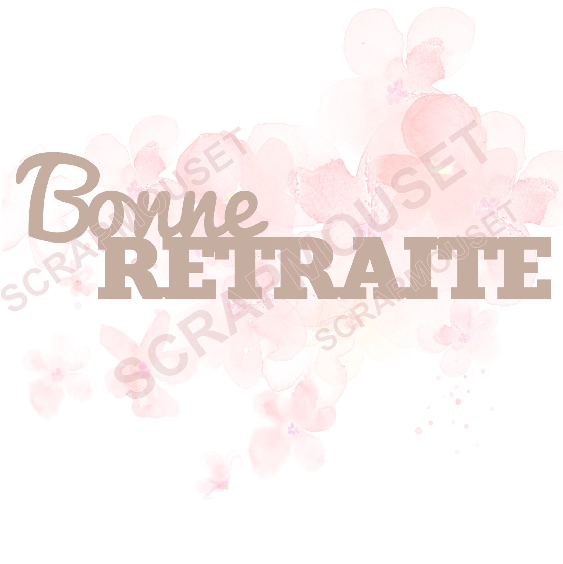 Mot Bonne retraite en carton bois SCRAPMOUSET
