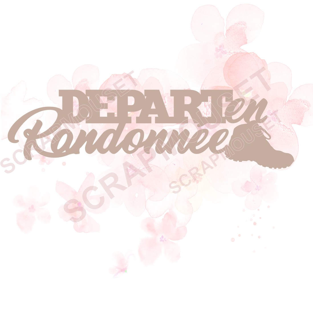 Mot Départ en randonnée en carton bois SCRAPMOUSET