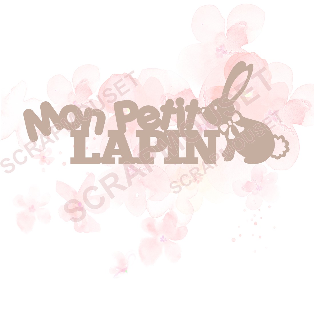 Mot Mon petit lapin en carton bois SCRAPMOUSET