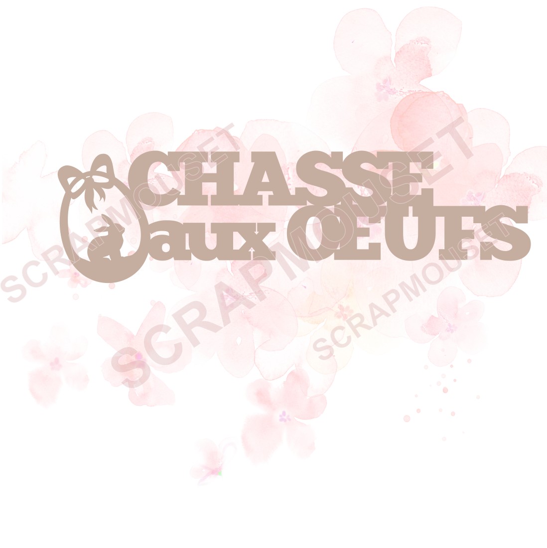 Mot Chasse aux oeufs en carton bois SCRAPMOUSET