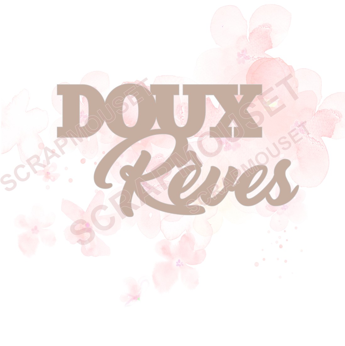 Mot Doux rêves en carton bois SCRAPMOUSET