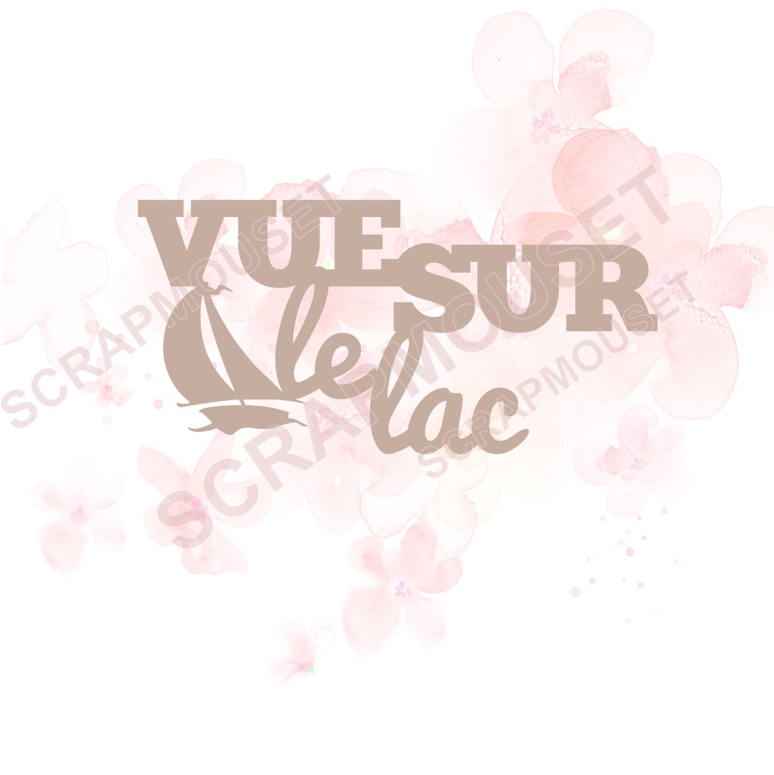 Mot Vue sur le lac en carton bois SCRAPMOUSET