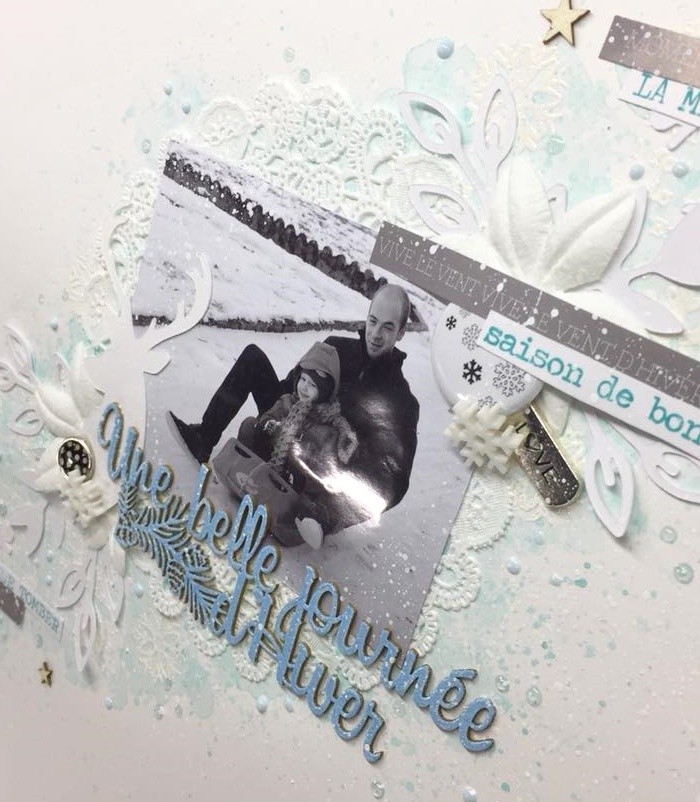 Mot Une belle journée d'hiver en carton bois SCRAPMOUSET