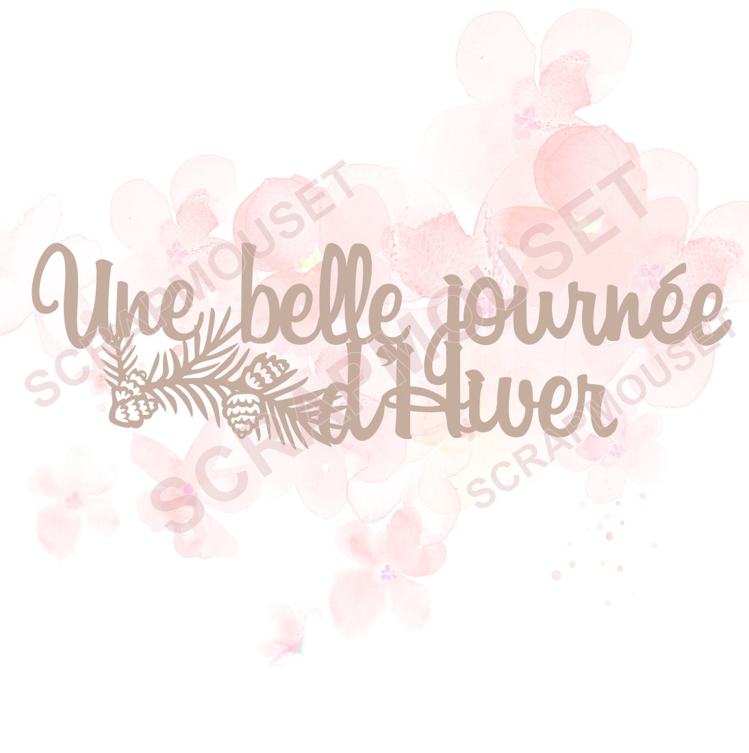 Mot Une belle journée d'hiver en carton bois SCRAPMOUSET