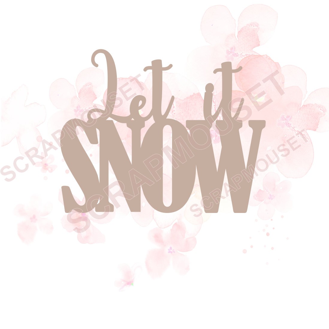Mot Let it snow en carton bois SCRAPMOUSET