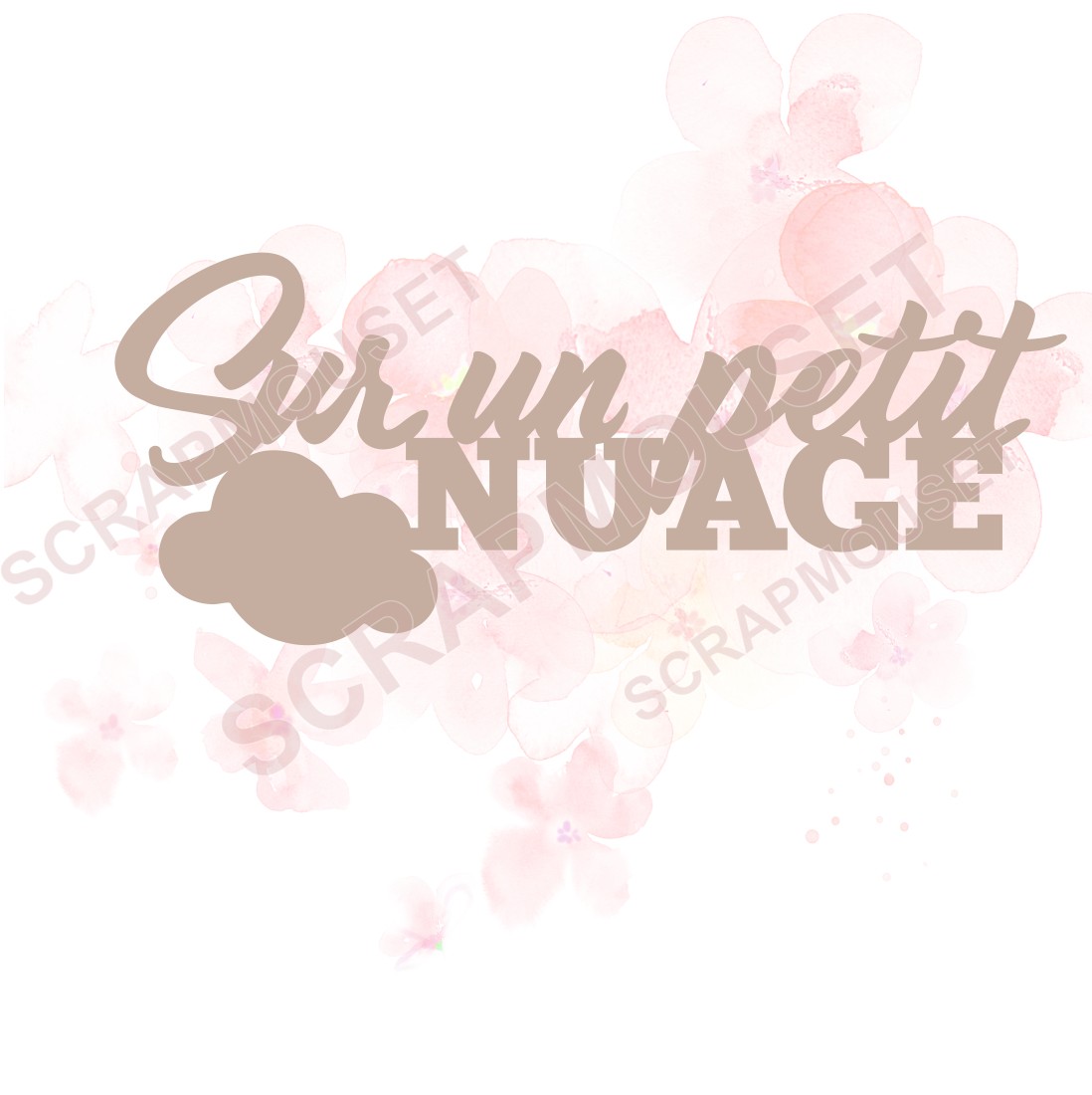 Mot Sur un petit nuage en carton bois SCRAPMOUSET