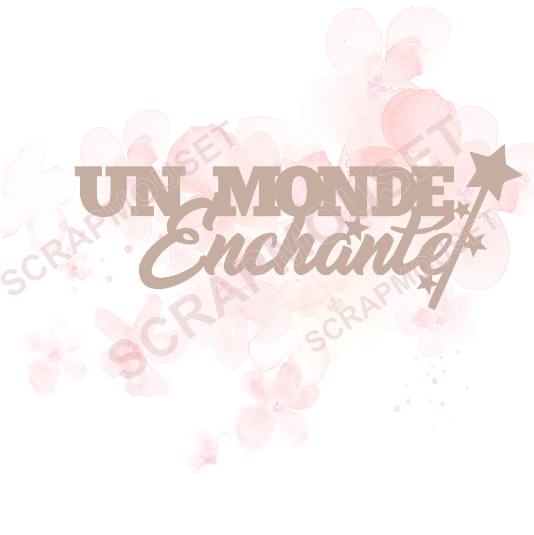 Mot Un monde enchanté en carton bois SCRAPMOUSET