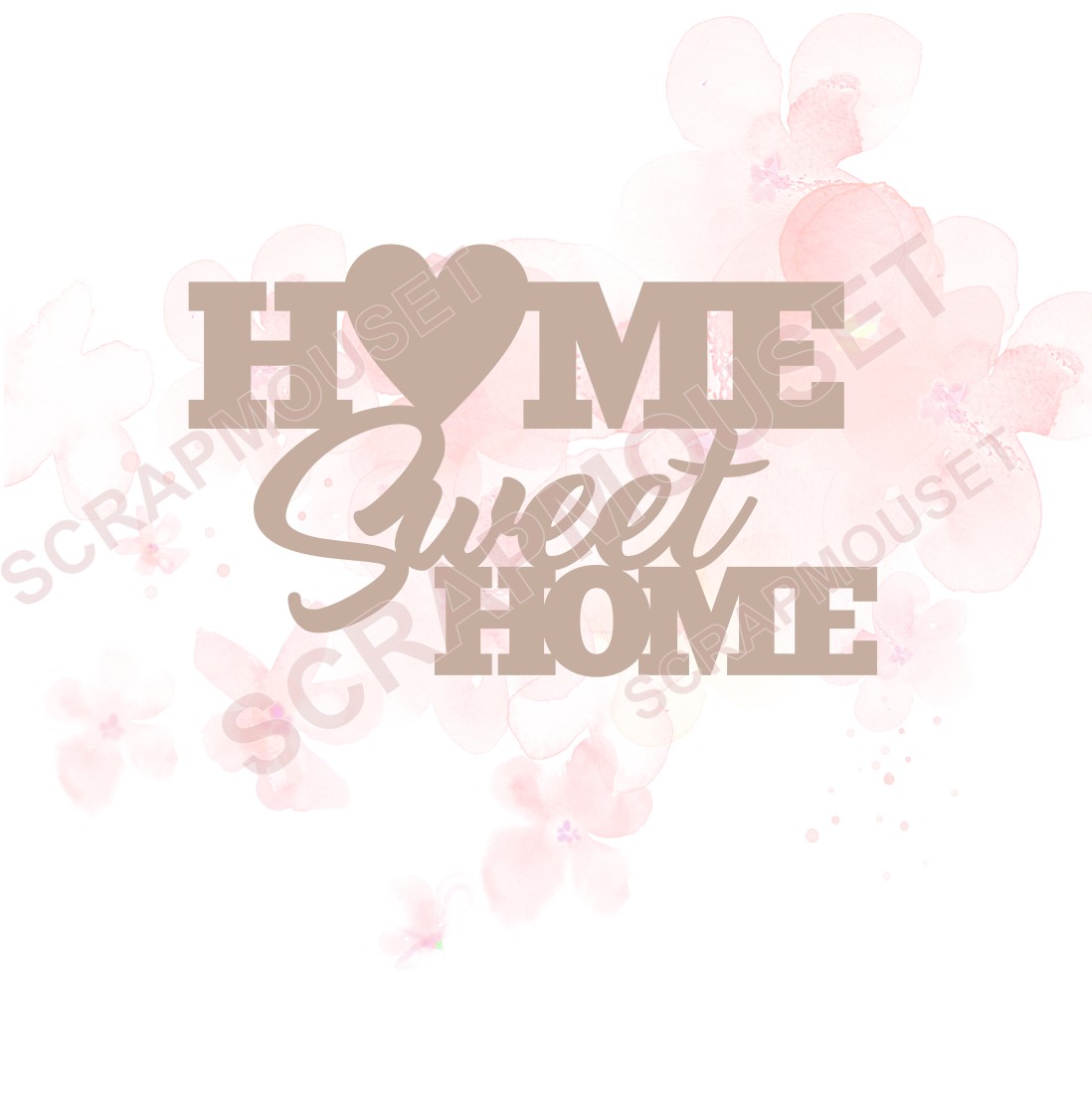 Mot Home sweet home en carton bois SCRAPMOUSET