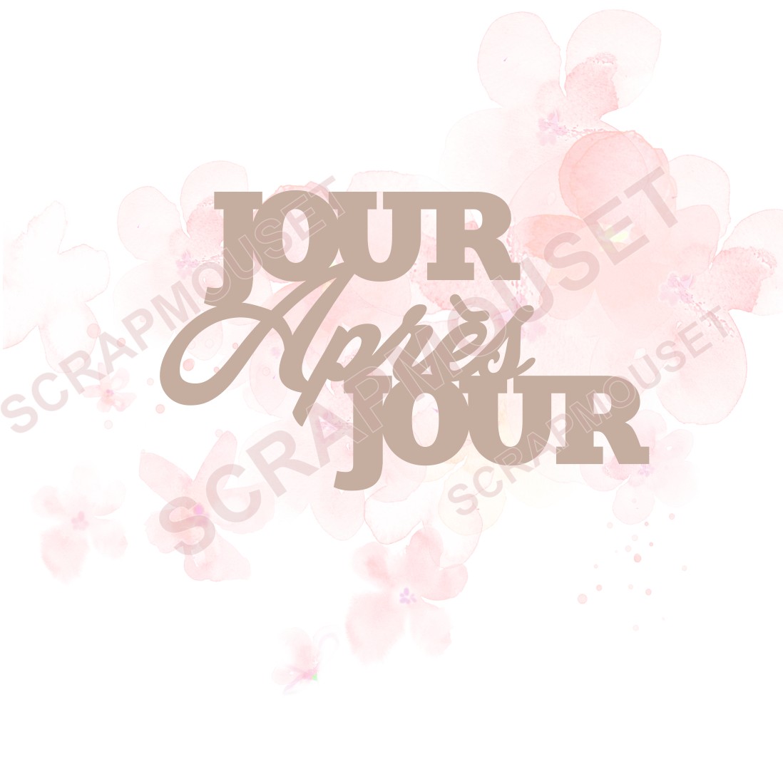 Mot Jour après jour en carton bois SCRAPMOUSET