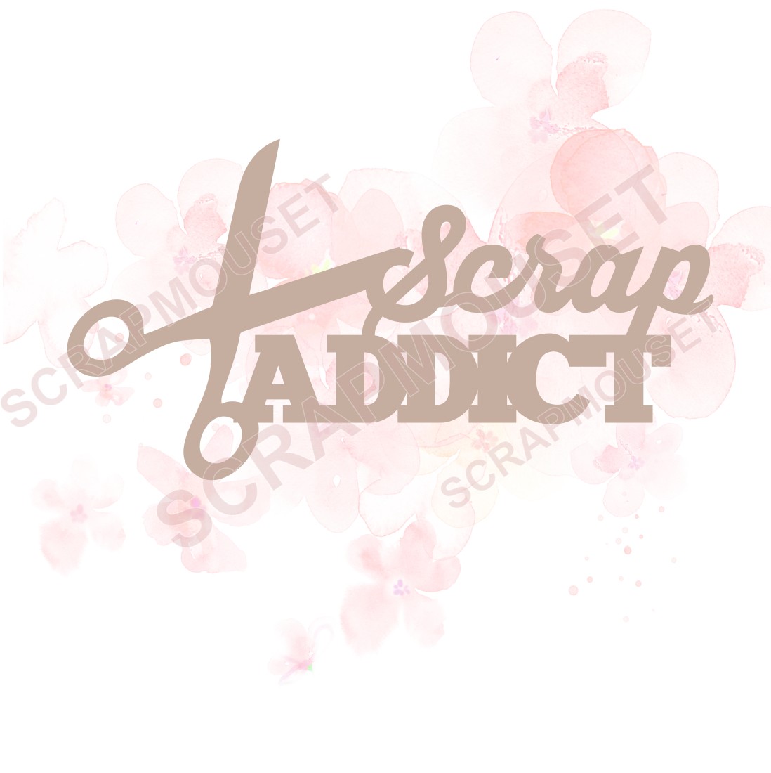 Mot Scrap addict en carton bois SCRAPMOUSET