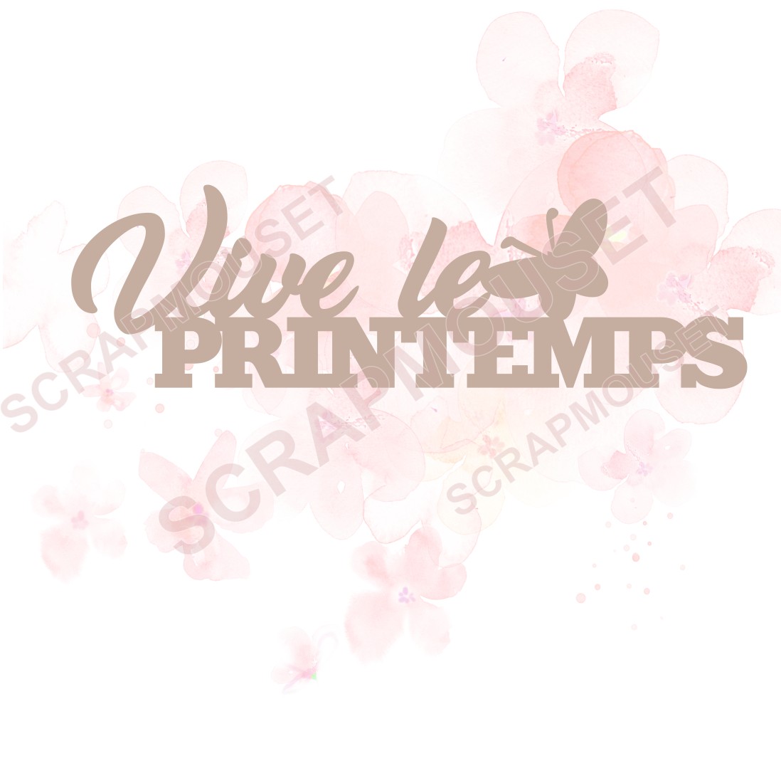 Mot Vive le printemps en carton bois SCRAPMOUSET