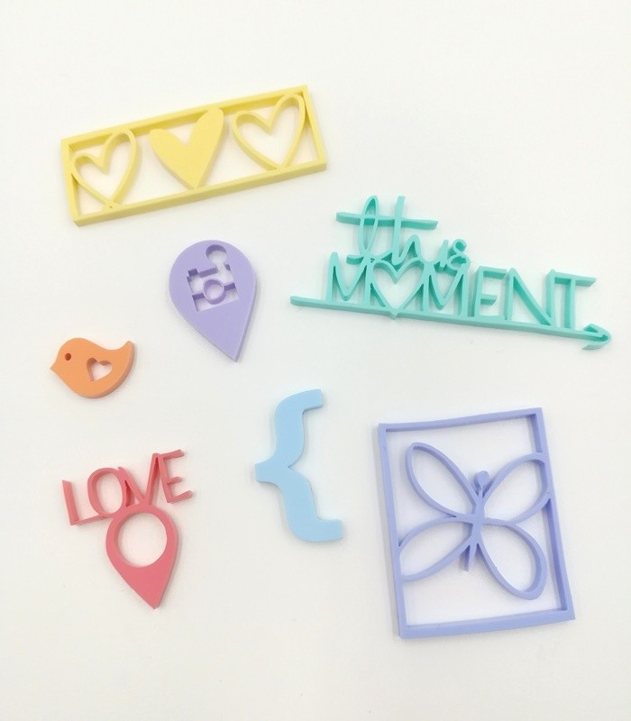 Embellissements en Acrylique aux couleurs pastels - Thème Moment
