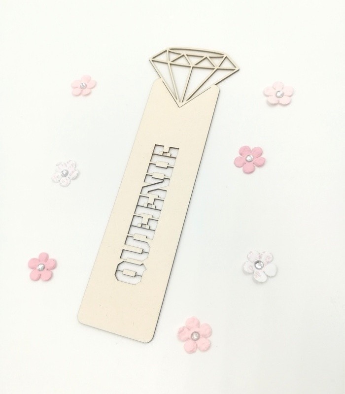 Marque-page Diamant avec personnalisation en carton bois SCRAPMOUSET SCRAPMOUSET