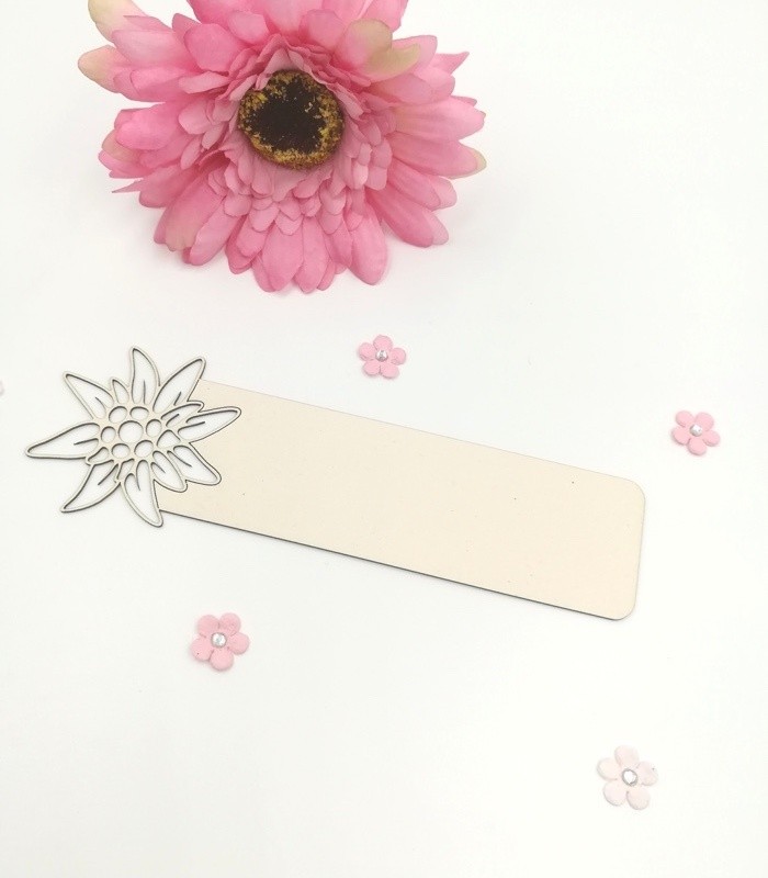 Marque-page Edelweiss  en carton bois SCRAPMOUSET