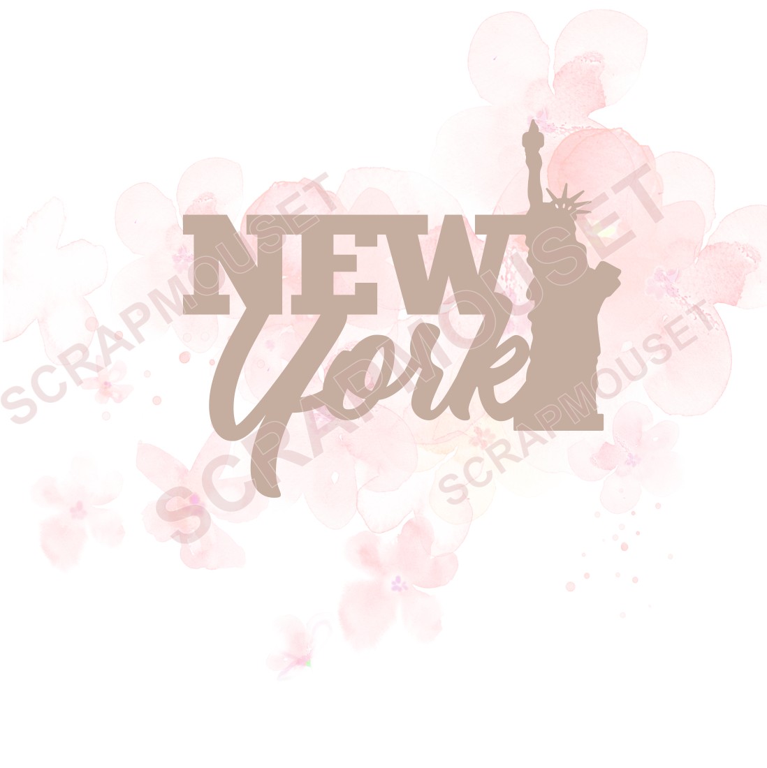 Mot New York en carton bois SCRAPMOUSET