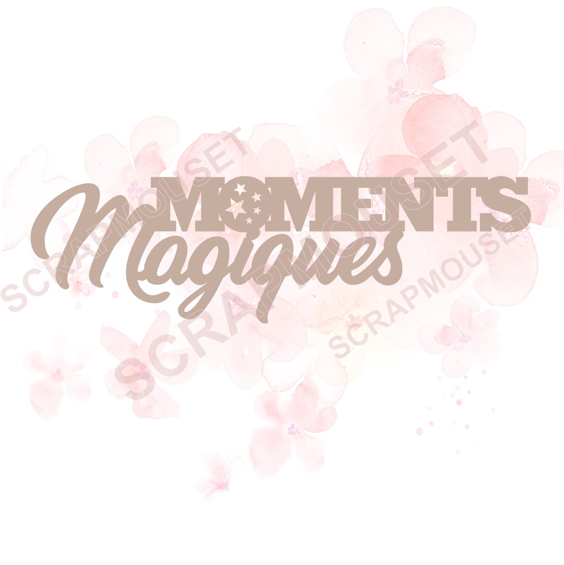 Mot Moments magiques en carton bois SCRAPMOUSET