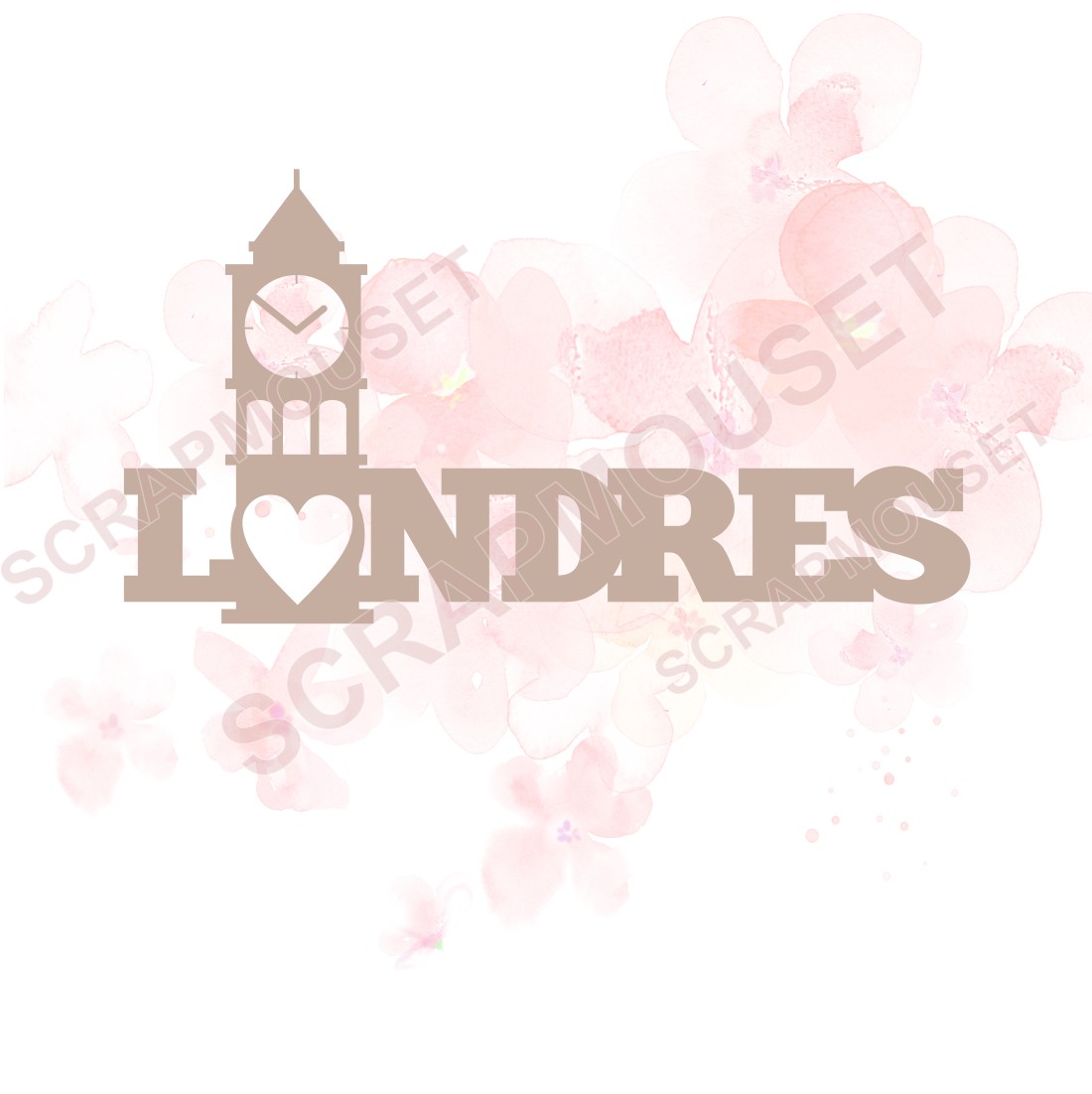 Mot Londres (I'm Lovin it) en carton bois SCRAPMOUSET