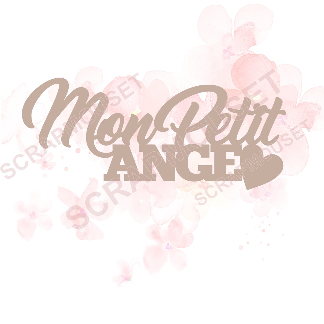 Mot Mon petit ange en carton bois SCRAPMOUSET