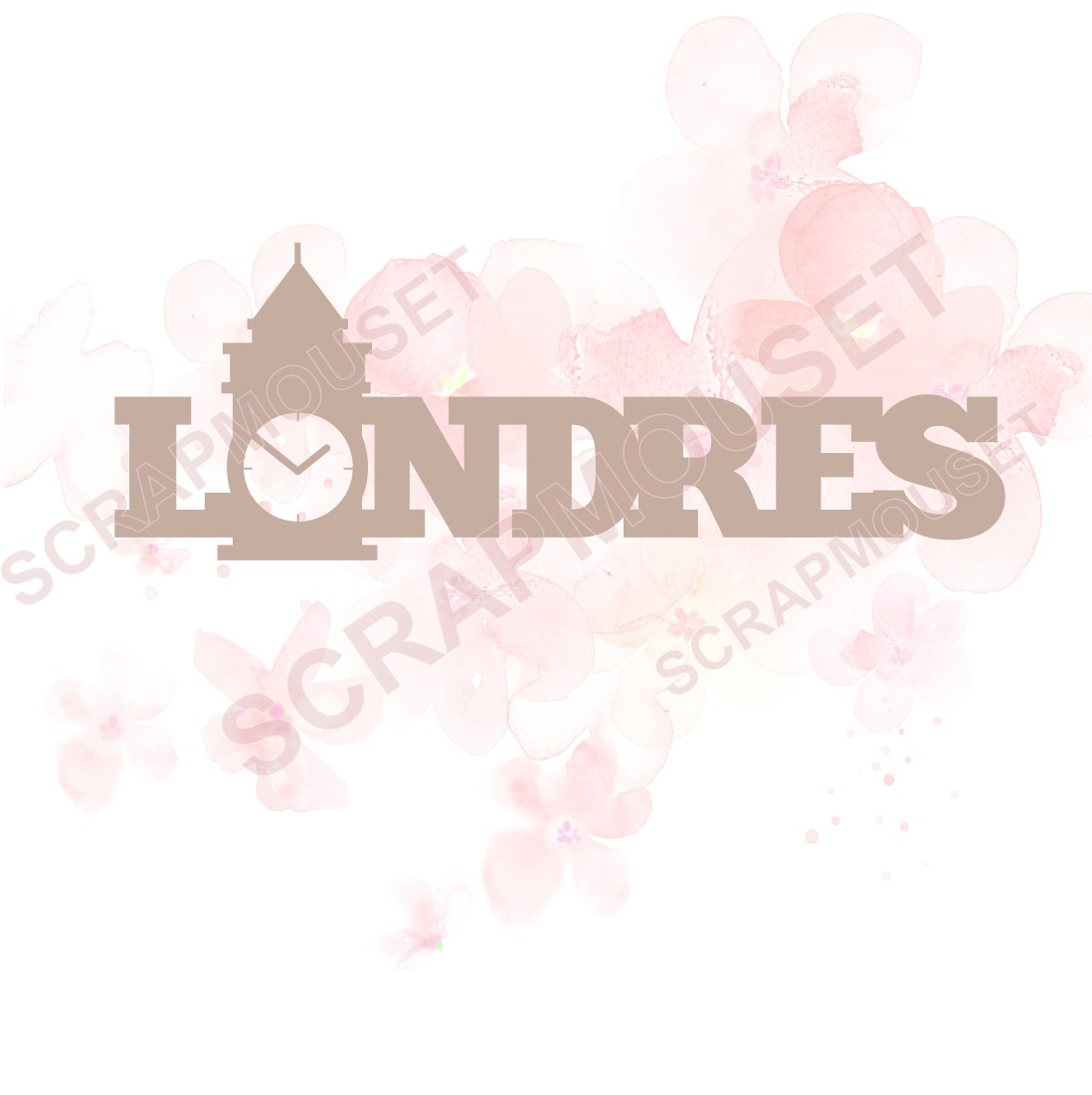 Mot Londres en carton bois SCRAPMOUSET