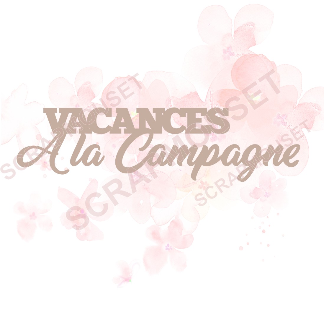 Mot Vacances à la campagne en carton bois SCRAPMOUSET