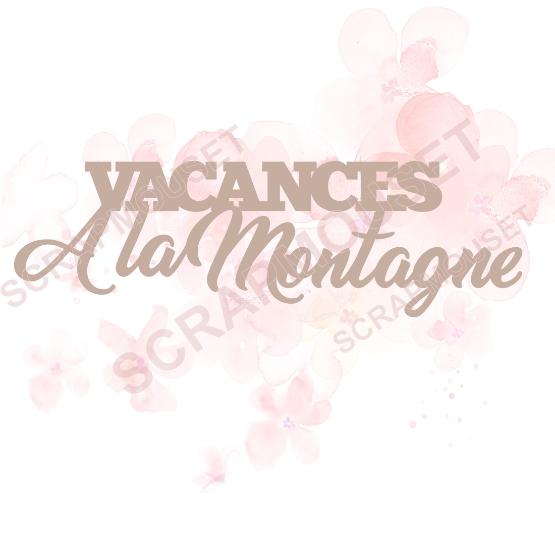 Mot Vacances à la montagne en carton bois SCRAPMOUSET