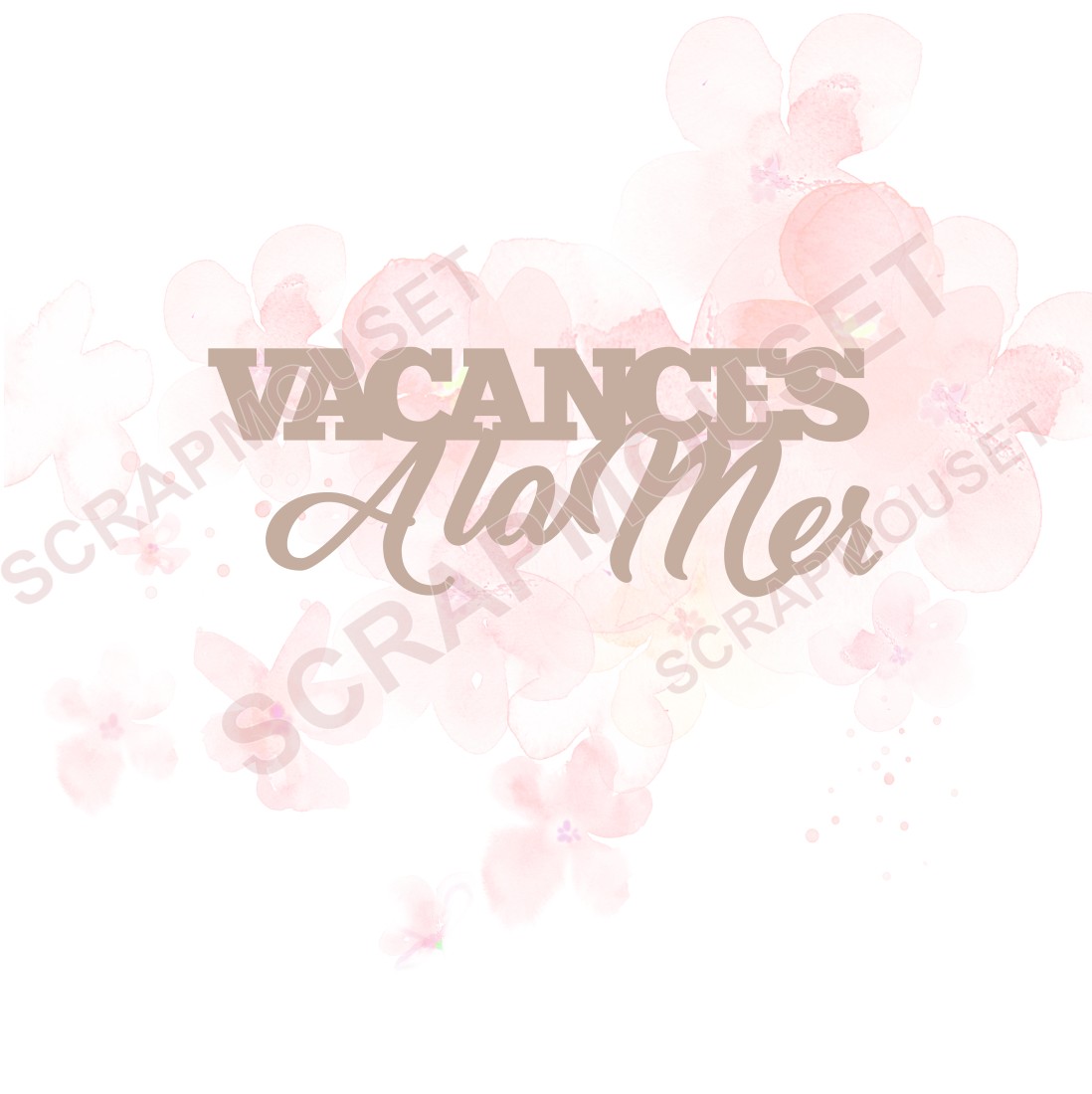 Mot Vacances à la mer en carton bois SCRAPMOUSET
