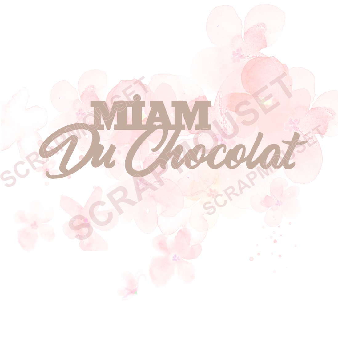 Mot Miam du chocolat en carton bois SCRAPMOUSET