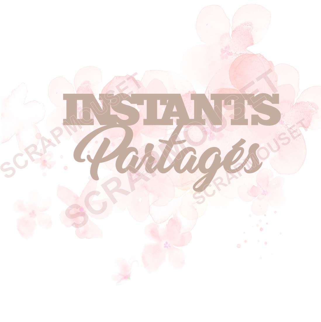 Mot Instants partagés en carton bois SCRAPMOUSET